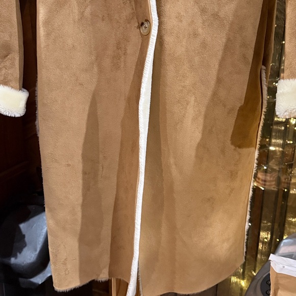 Ralph Lauren Ultrasuede Long Coat faux sheepskin in excellent condition - Picture 6 of 11